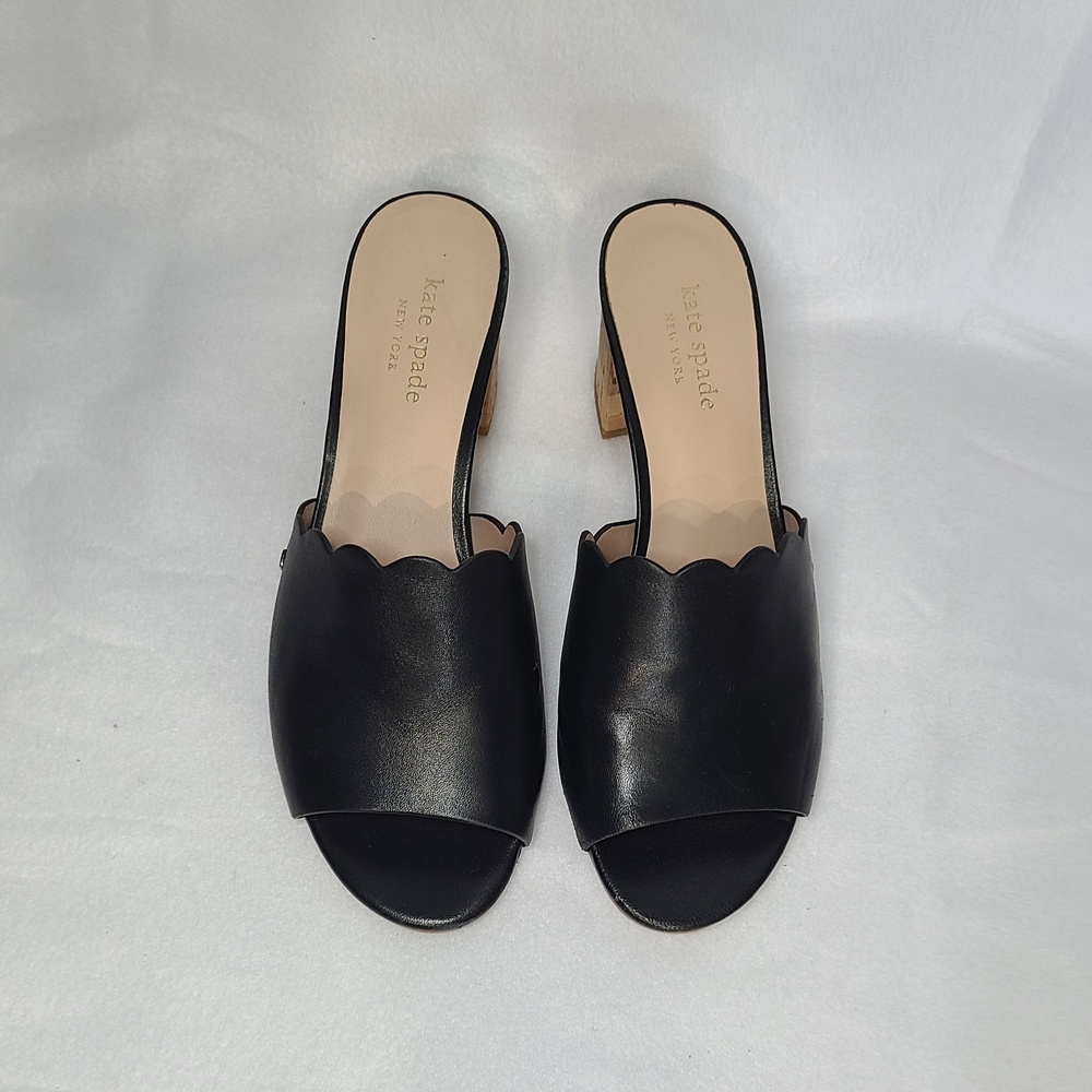 Kate Spade Warren Scalloped Leather Sandals Mules Size 7.5 - Picture 12 of 16